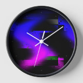 グリッチプラズマブラック 壁時計 (正面)