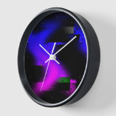 グリッチプラズマブラック 壁時計 (傾斜)
