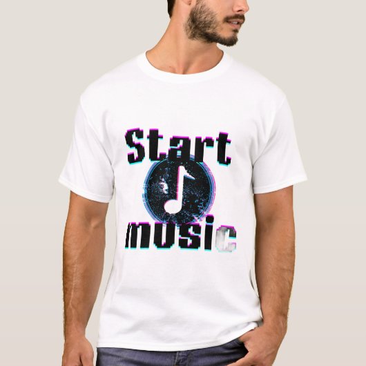 グリッチミュージックTシャツ Tシャツ (正面)