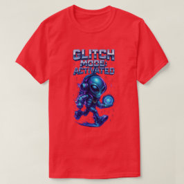 グリッチモード有効化されたサイバーエイリアン電力 Tシャツ