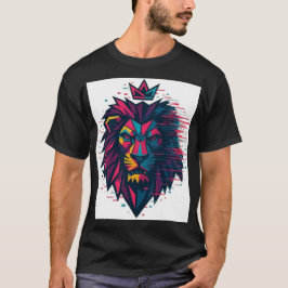 "グリッチライオン: 未来ファッション" Tシャツ