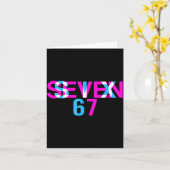 グリッチ光学錯覚面白いSix Seven 67ミームGe カード (黄色い花)