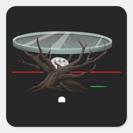 グリッチ家具サイドテーブルのルーク横置き スクエアシール (正面)