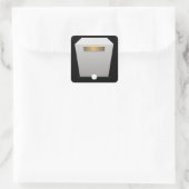 グリッチ家具サイドテーブルの白い博物館の台座 スクエアシール (バッグ)