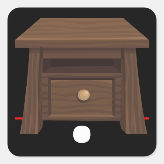 グリッチ家具サイドテーブル スクエアシール (正面)