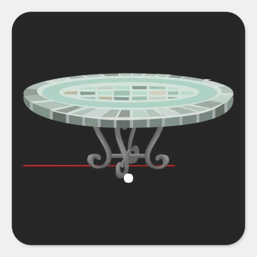 グリッチ家具テーブルモザイクカフェテーブル スクエアシール (正面)