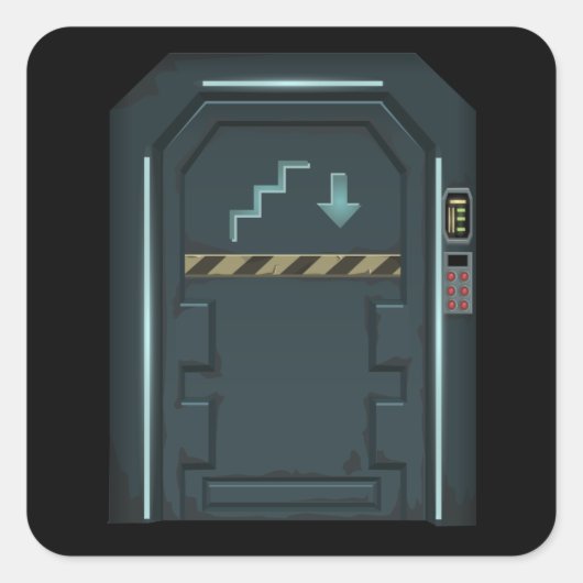 グリッチ家具ドア宇宙船ドア スクエアシール (正面)