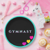 グリッチ文字体操体操ハート ペーパープレート (パーティー)