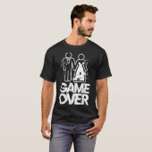グリッチ新郎新婦おもしろいの結婚試合 Tシャツ (正面フル)