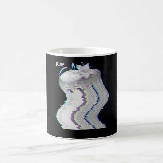 グリッチ日本のアニメガールVHSエボーイエガール原宿 コーヒーマグカップ (中央)