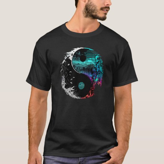 グリッチ陰陽プレミアム Tシャツ (正面)