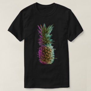 グリッチ パイナップル Vaporwave アート Tシャツ