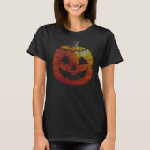 グリッチTVパンプキンレディース Tシャツ (正面)
