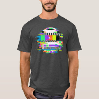 グリッチV 静電気っぽい グリッチテレビ画面アート 楽しい Tシャツ