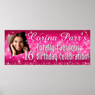 グリッツきらきら光るグリッタースパークルバナー40.5 x 16.5 ポスター