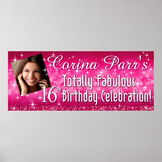 グリッツきらきら光るグリッタースパークルバナー40.5 x 16.5 ポスター (正面)