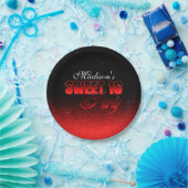 グリッツとグラマラス黒と赤の甘い16 ペーパープレート (パーティー)