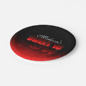 グリッツとグラマラス黒と赤の甘い16 ペーパープレート (アングル)