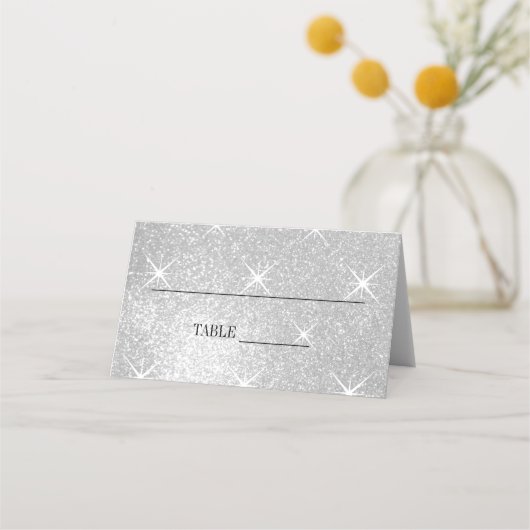 グリッツとグラムのカスタムウェディングテーブル座席表 プレイスカード (正面)
