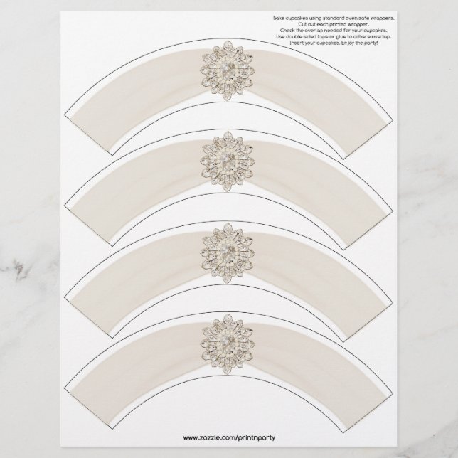 グリッツとグラムカップケーキラップ – クリーム (正面)