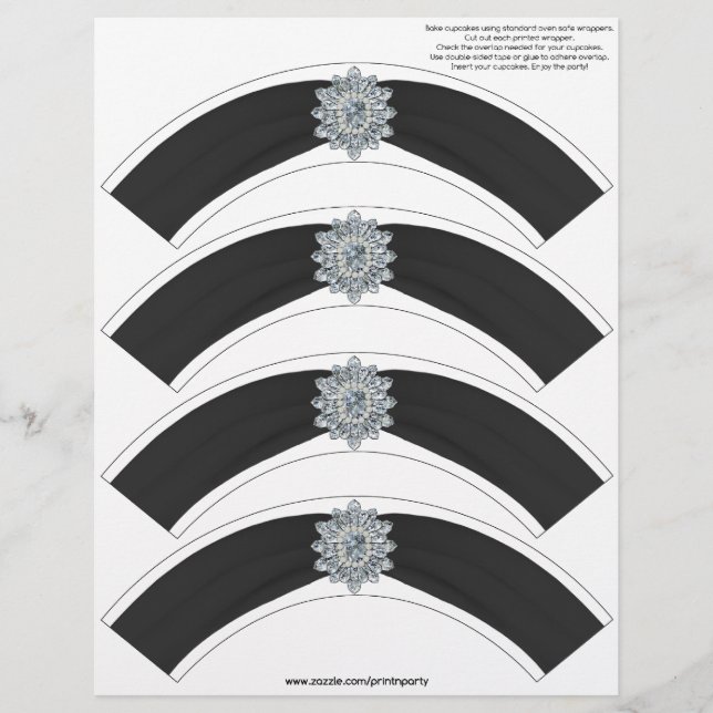 グリッツとグラムカップケーキラップ – ブラック (正面)