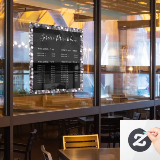 グリッツィー グラム ビジネス 価格リスト ガラス ウィンドウサイン (レストラン窓)