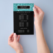 グリッツィー・ブルー・グリッター・サロンの料金とサービス チラシ (ハンドル)