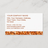 グリッツオレンジ白ストライプ色ビジネスカードテンプレート 名刺 (裏面)