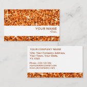 グリッツオレンジ白ストライプ色ビジネスカードテンプレート 名刺 (正面/裏面)