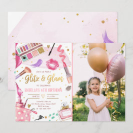 グリッツグラムグラマーパーティースパガールメイクアップ誕生日  招待状