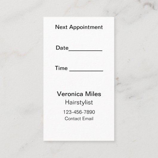 グリッツグラム美しいヘアスタイリストアポイントメントカード 名刺 (裏面)