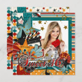 グリッツグラモールムービースタースウィート16招待状 招待状 (正面/裏面)