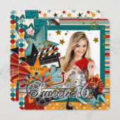 グリッツグラモールムービースタースウィート16招待状 招待状 (正面/裏面)