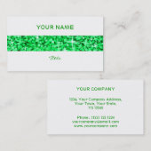 グリッツグリーンストライプビジネスカードホワイトバック 名刺 (正面/裏面)