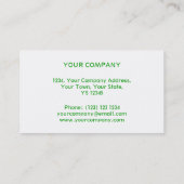 グリッツグリーンストライプビジネスカードホワイトバック 名刺 (裏面)