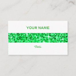グリッツグリーンストライプビジネスカードホワイトバック 名刺