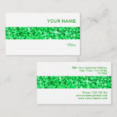 グリッツグリーンストライプビジネスカードホワイト 名刺 (正面/裏面)