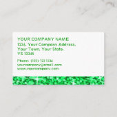 グリッツグリーン白ストライプ色名刺テンプレート 名刺 (裏面)