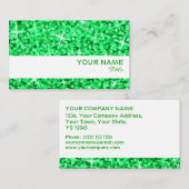 グリッツグリーン白ストライプ色名刺テンプレート 名刺 (正面/裏面)