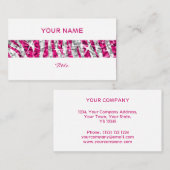 グリッツゼブラピンクストライプクホワイトバック 名刺 (正面/裏面)
