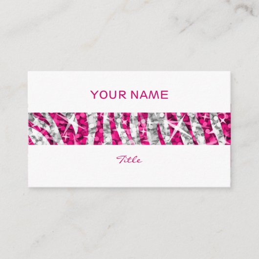 グリッツゼブラピンクストライプクホワイトバック 名刺 (正面)