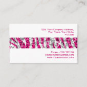 グリッツゼブラピンクストライプク名刺ホワイト 名刺 (裏面)