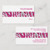 グリッツゼブラピンクストライプク名刺ホワイト 名刺 (正面/裏面)