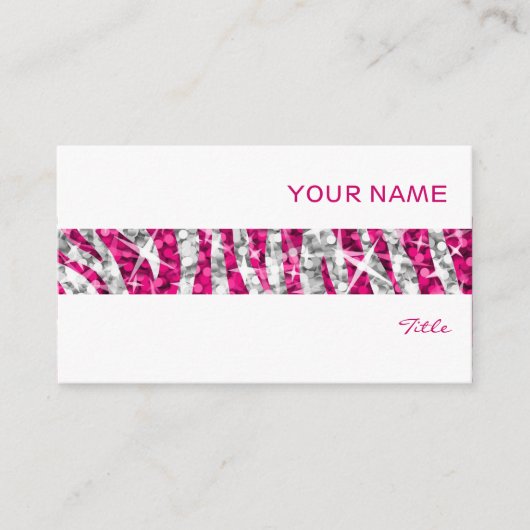 グリッツゼブラピンクストライプク名刺ホワイト 名刺 (正面)