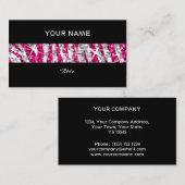 グリッツゼブラピンクストライプブラックバック 名刺 (正面/裏面)