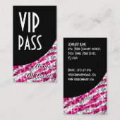 グリッツゼブラピンク'VIPパス'ブラックカーブポートレート 名刺 (正面/裏面)