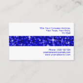 グリッツダークブルーストライプビジネスカードホワイト 名刺 (裏面)