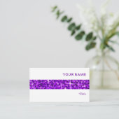グリッツパープルストライプ名刺ホワイト 名刺 (スタンド正面)