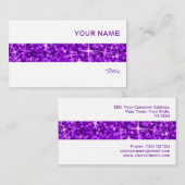 グリッツパープルストライプ名刺ホワイト 名刺 (正面/裏面)