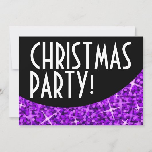 グリッツパープル黒曲線'クリスマスパーティー' 招待状 (正面)